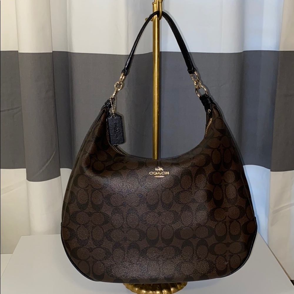 COACH HARLEY EAST/WEST HOBO SIGNATURE BROWN/BLACK